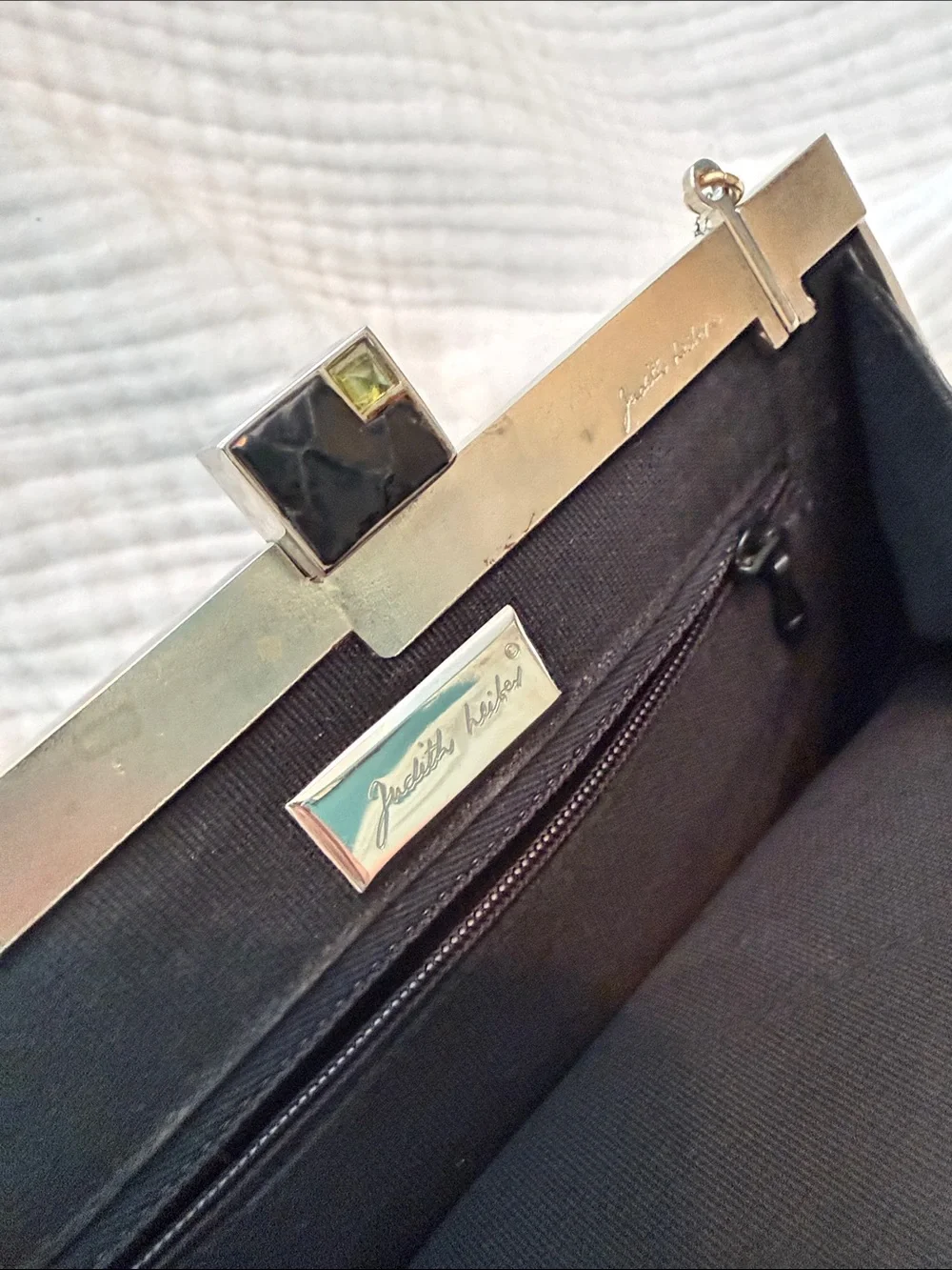 Vintage Judith Lieber evening bag with silver chain